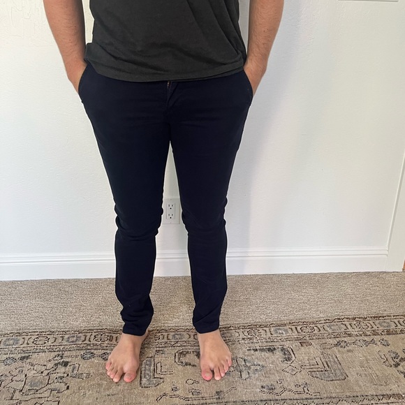 AG Men’s Jeans - the Jamison navy skinny chinos - 28R - Picture 1 of 6